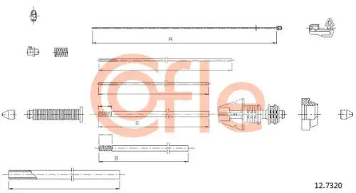 Трос газа для автомобиля COFLE 92.12.7320