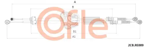 Трос коробки переключения передач (КПП) COFLE 92.2CB.RE009