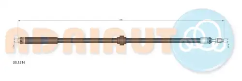 шланг тормозной передний! левый/правый L506 Peugeot 405 1.4-2.0i/1.9D 88-95 35.1216 ADRIAUTO