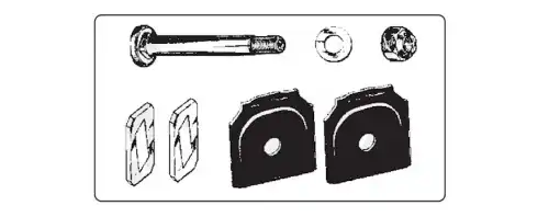р/к пальца рессоры! 2 пластины+2 прокладки+палец+шайба+гайка M24x166 BPW 711066 ERREVI