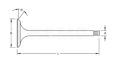 Клапан впускной Fiat 1.9JTD/1.6D-2.4D Multijet, Opel Z19DT 1.9CDTi 6x28x114.4 (6 41 074) KSMG KS7111118