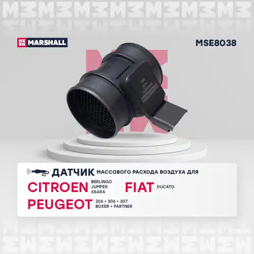 измеритель массы воздуха! Peugeot 206/307/Boxer 1.9D/2.0/2.2HDi 99> MSE8038 MARSHALL
