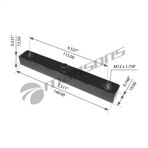 кронштейн рессоры!140x115x13,5x19mm M12x1,75  VOLVO FL6/FM9/10/12/FH12/16/FMX, RVI Premium 900.546 MANSONS