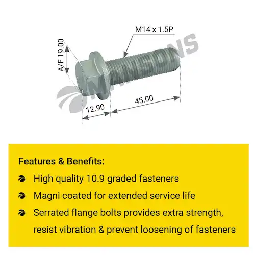 болт кардана! M14x1.5x57/45 MAN 400.816 MANSONS