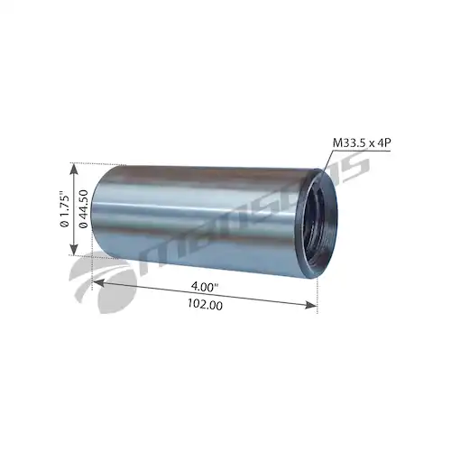 втулка передней рессоры !резьбовая M33,5x4P D44,5x102mm Kenworth T2000 540.033 MANSONS
