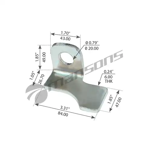 кронштейн полурессоры! (м)наружний 84x47x43x6mm (уголок левый)FRL 360.165 MANSONS