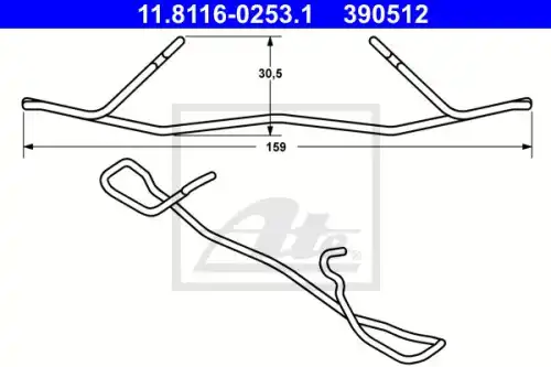 ремк-т тормозных колодок! MB W202/W210/W211 2.0-3.5i/D 96-08 11.8116-0253.1 ATE