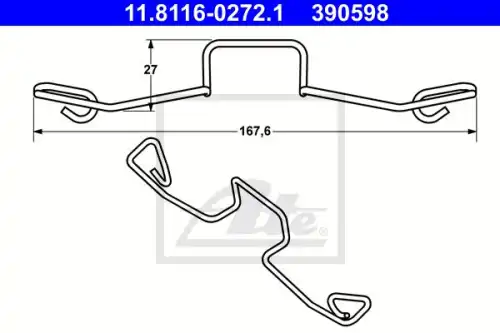 Пружины барабанных тормозных колодок ATE 11.8116-0272.1