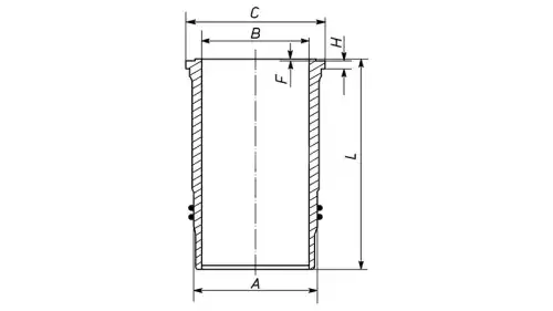 Гильза MB OM440/441/442 d130.0 STD (442 011 0310) без уплотнительных колец KSMG KG7272520