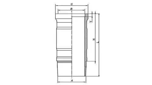 Гильза Scania DC11,DSC12,DC12,DC16 d127.0 с увеличенным диаметром бурта C=152.0 и сопрягае KG7272534 KSMG