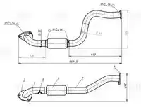 труба глушителя! приемная, алюм. сталь Chevrolet Aveo 1.4i 06> ERP 1415 TRIALLI