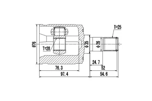 DCV623020 комплект ШРУСа внутренний DYNAMAX
