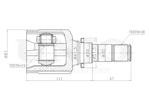 ШРУС внутренний CVJ-30089 UNIO
