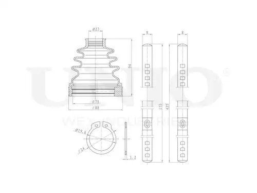 Пыльник ШРУСА NISSAN/MITSUBISHI QASHQAI/OUTLANDER 02- (компл.) DUC-30029K UNIO
