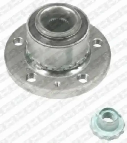 10/47=VKBA3569 !к-кт подшипника ступицы передней со ступицей Audi A2, Skoda Fabia 00> ABS R157.32 SNR