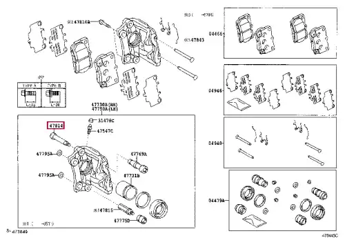направляющая тормозного суппорта! заднего Toyota 4781430300 TOYOTA / LEXUS