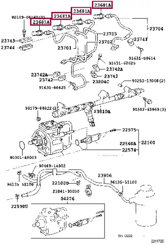 Кольцо уплотнительное форсунки TOYOTA / LEXUS 2368130010
