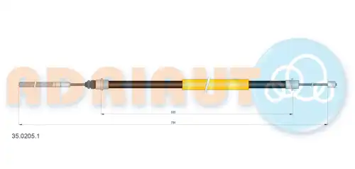 Трос ручного тормоза ADRIAUTO 35.0205.1