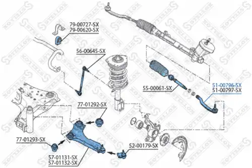 Рулевой наконечник STELLOX 51-00796-SX