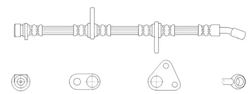 шланг тормозной передний левый! L=645mm Honda Civic FT3510 K&K
