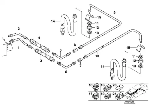 трубопровод тормозной !M10/M10-2817mm BMW 5 E39 34 32 6 755 316