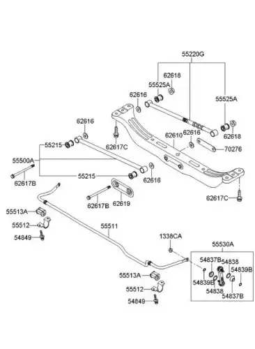 втулка стабилизатора заднего! KIA Cerato 04-09 555132F100 HYUNDAI