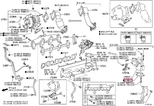 прокладка клапана EGR! Toyota 2617130030 TOYOTA / LEXUS