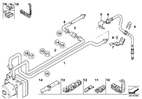 трубопровод тормозной !M10/M12-3684mm BMW 3 E46 34 32 6 752 409