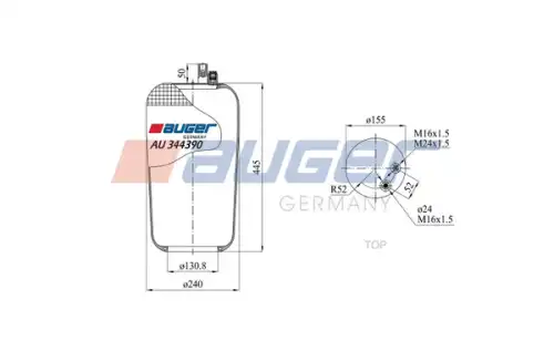 Пневмоподушка AUGER AU 344390-02