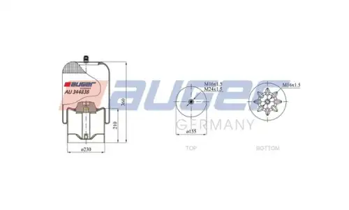Пневмоподушка AUGER AU 344838-K03