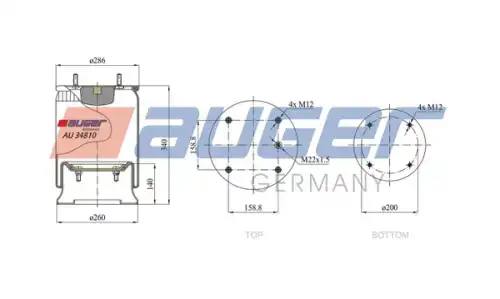 Пневмоподушка AUGER AU 34810-K
