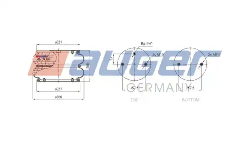 Пневмоподушка AUGER AU 34301-2P09