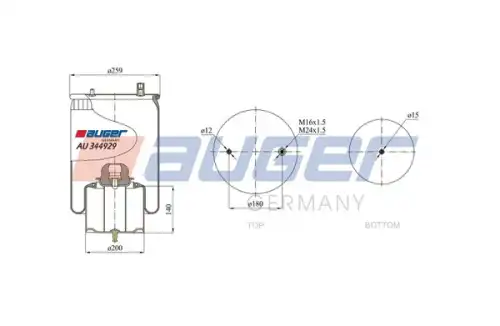 Пневмоподушка AUGER AU 344929-K