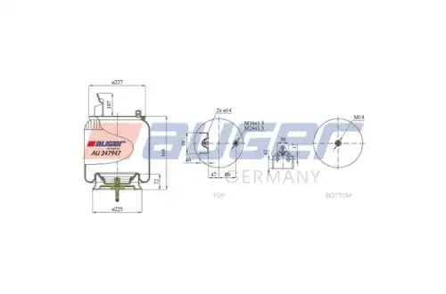 Пневмоподушка AUGER AU 347947-K