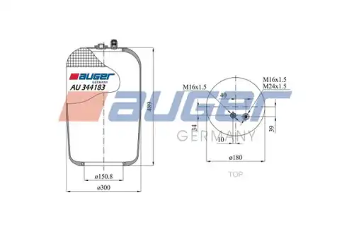 Пневмоподушка AUGER AU 344183-02