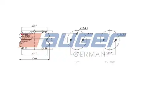 Пневмоподушка AUGER AU 34300-2P22