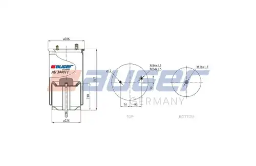 Пневмоподушка AUGER AU 344911-K06