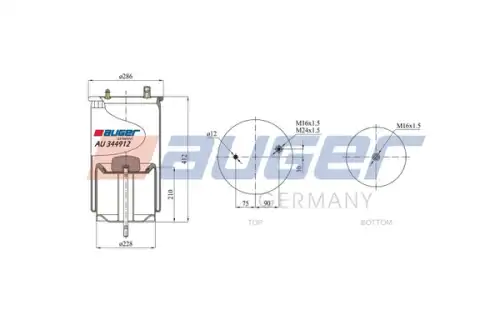 Пневмоподушка AUGER AU344912K13