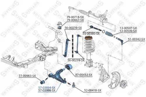 Рычаг подвески STELLOX 57-03884-SX слева Opel Insignia all 08>
