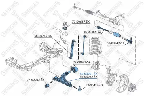 Рычаг подвески STELLOX 57-03961-SX слева Opel Astra J 1.4-1.6/1.4-1.6Turbo/1.3-2.0CDTi 09>