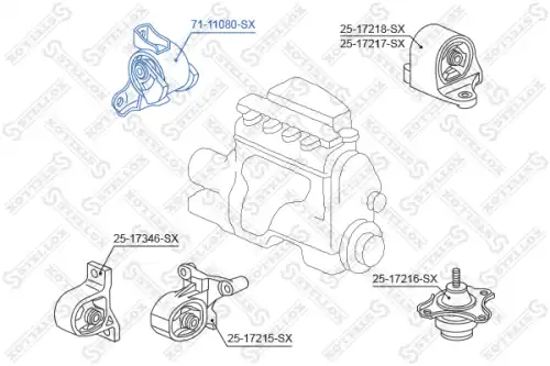 Подушка крепления двигателя STELLOX 71-11080-SX