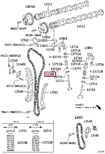 ЦЕПЬ 13506-37020 TOYOTA / LEXUS