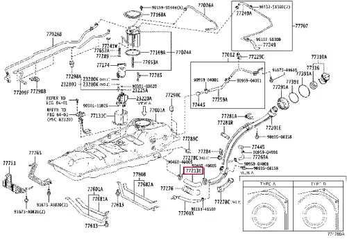 Патрубок бензобака TOYOTA / LEXUS 7721342080