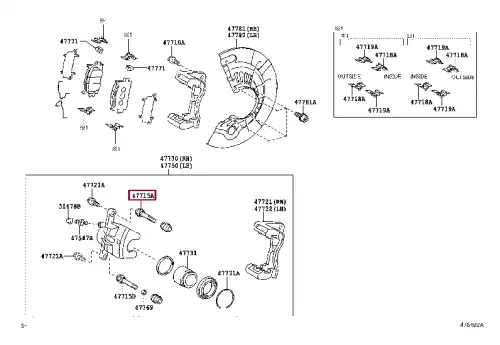 направляющая тормозного суппорта переднего! Lexus ES300h 4771433361 TOYOTA / LEXUS