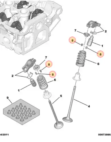 сухарь клапана! Citroen, Peugeot 207/308 0950 26 PSA