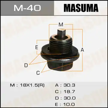 пробка поддона! с магнитом M18х1.5 Toyota M40 MASUMA
