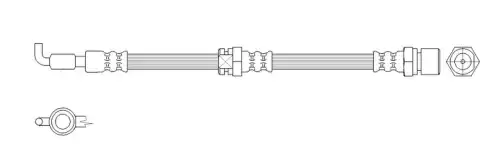 шланг тормозной задний правый! L=392mm Daewoo Leganza Saloon FT0606 K&K